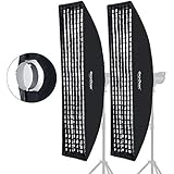 Godox 35x160cm 14"x63" Beehive Honeycomb Grid Strip Softbox Bowens Mount for Studio Flash (2pcs)