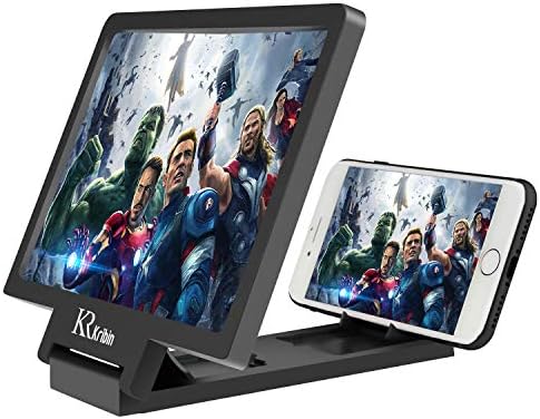 Screen Magnifier, 2019 Upgraded Cell Phone 3D HD Screen Enlarge Video Movie Amplifier Holder Stand for iPhone Xs/XR/X/8/8 Plus/7/7 Plus/5S, Galaxy S9+/S9/S8/S7, Google LG Nexus Sony and More