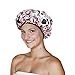 Reusable Nylon Shower Cap & Bath Cap, Reversible Oversized Waterproof Shower Caps Large Designed for all Hair Lengths w Terry Lining & Elastic Band Stretch Hem Hair Hat - Socialite Boudoir