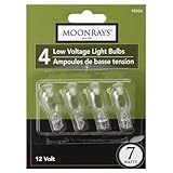 Moonrays 95504 Wedge Base Light Bulbs, 4 Pack, Clear, 7-Watt, Count