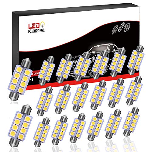 LEDKINGDOMUS 20pcs 42mm 8SMD Festoon 10000K LED Interior Map Dome Lights Bulbs 211-2 578 (Cool White) - Thumbnail 7