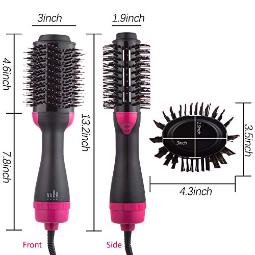 Hair Dryer Brush,Hot Air Brush, One Step Hair Dryer & Volumizer, Styler for Straightening, Curling, Salon Negative Ion Ceramic Electric Blow Dryer Rotating Straightener