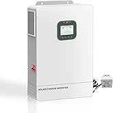 POWLAND 6500W Solar Hybrid Inverter Charger 48V DC to 120V AC Split Phase Power Inverter,Built in 120A MPPT Charge Controller,Work with 48V Lead Acid/LiFePO4,Support Parallel up to 6 inverters