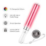 Traffic Safety Baton Light, iSiLER LED Glow Stick, 15 Color Changing 2 Lighting Modes Flashing Light Sticks for for Parking Guides and Dog Walkers Safety or Parties Concert Bar Christmas