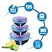 6 Packs Silicone Stretch Lids, SiFREE Various Sizes Silicone Bowl Covers Reusable with 1 Free Gift Potholder for Keeping Food Fresh, Dishwasher and Freezer Safe