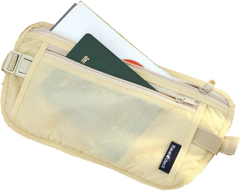 Holiday Travel Money or Passport Belt. Hidden bumbag / Fanny Pack. (Beige)
