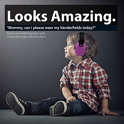 Vanderfields Earmuffs for Kids Toddlers Children - Hearing Protection Ear Defenders for Small Adults Women - Foldable Design Ear Defenders Adjustable Padded Headband Noise Reduction (Purple Power) - Thumbnail 6