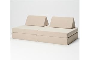 Kiddie Couch Modular Kids Play Couch, Endless Configurations, Great for Forts and Imaginative Play (Sand Beige)