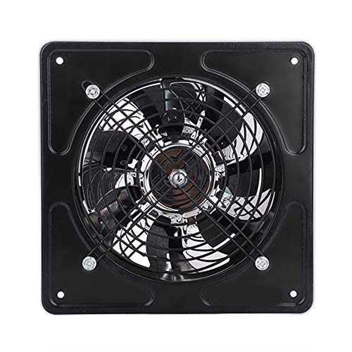 GOTOTOP 220V 40W Wall Mounted Mounted Exhaust Fan Automatic Low Noise Home Bathroom Kitchen Garage Air Vent Ventilation(7.48×7.48×5.31in)(Black)
