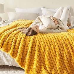 NEWCOSPLAY Super Soft Queen Blanket Mustard Yellow