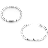 365 SLEEPERS 925 Solid Sterling Silver Australian Made 8mm - 14mm Faceted Hinged Sleeper Earrings Nose Lip Septum Tragus Hoop Segment Ring Nickel Free Hypoallergenic