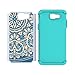 J7 V Case, J7 Perx Case, J7 Sky Pro Case, J7V Case, Galaxy Halo Case, J7 Prime Case, LEEGU Dual Layer Heavy Duty Protective Silicone Plastic Cover Case for Samsung Galaxy J7 2017 - Blue Flower