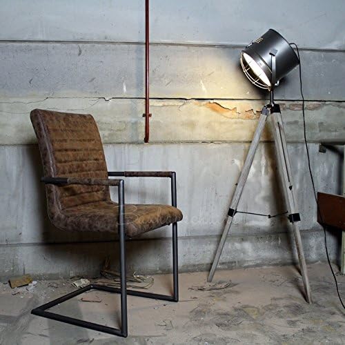 Dining Chair set of 2 Bars Industrial Design faux leather 5 colors (Brown)
