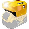 150W Power Inverter Generator Fit for Dewalt 18V 20V MAX XR Li-ion Battery, DC 20V to AC 110V-120V Portable Power Station with Dual USB Outlet and AC Outlet and 200LM LED Light Battery Inverter