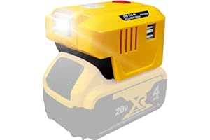 GMURA 150W Power Inverter Generator Fit for Dewalt 18V 20V MAX XR Li-ion Battery, DC 20V to AC 110V-120V Portable Power Station with Dual USB Outlet and AC Outlet and 200LM LED Light Battery Inverter