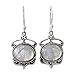 NOVICA Artisan Handmade Rainbow Moonstone Dangle Earrings .925 Sterling Silver from India Clear 'Moonlit Decadence'