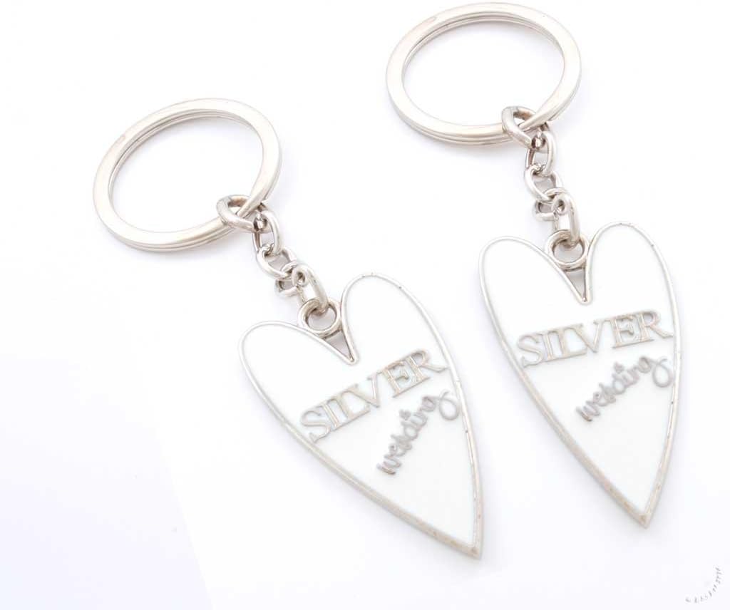 Wendy Jones Blackett Designer Silver anniversary Set of 2 Keyrings