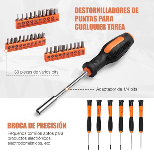Juego de Herramientas de 144 En 1,Kit de Herramientas Manuales Portátiles con Caja de Herramientas,Set de Herramientas Mecánicas para Reparaciones Diarias y DYI