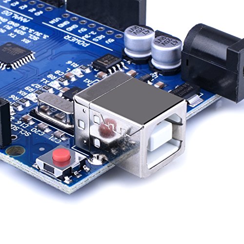 Quimat Arduino UNO R3 ATmega328P CH340 Development Board Compatible Arduino IDE Development Kit Microcontroller with USB Cable Straight Pin Header 2.54mm Pitch Robot Parts