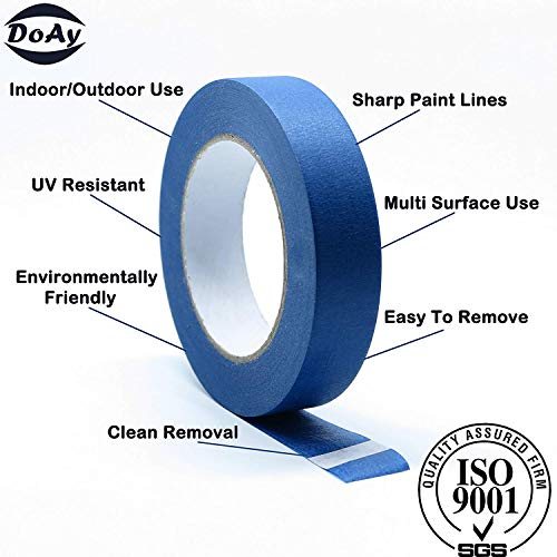 Blue Painters Tape 1/4" 1/2" 3/4" x 60 yd, Multi Size Pack - Painting & Masking Tape - Easy and Clean Removal - Multi Surface Use - ISO 9001 Worldwide Quality - Leaves No Residue Behind
