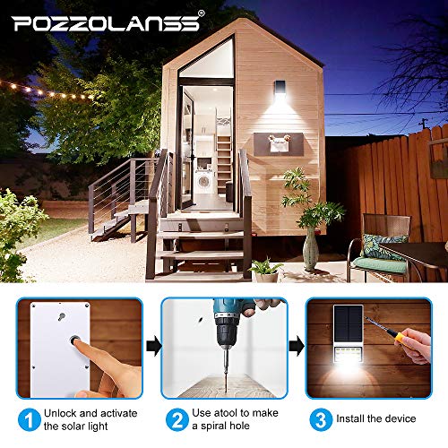 Solar Led Lights Outdoor, Solar Motion Sensor Lights with 120° Lighting Angle Solar Security Lights Wireless IP65 Outdoor Lights for Garden Patio Yard Wall Mount Fence