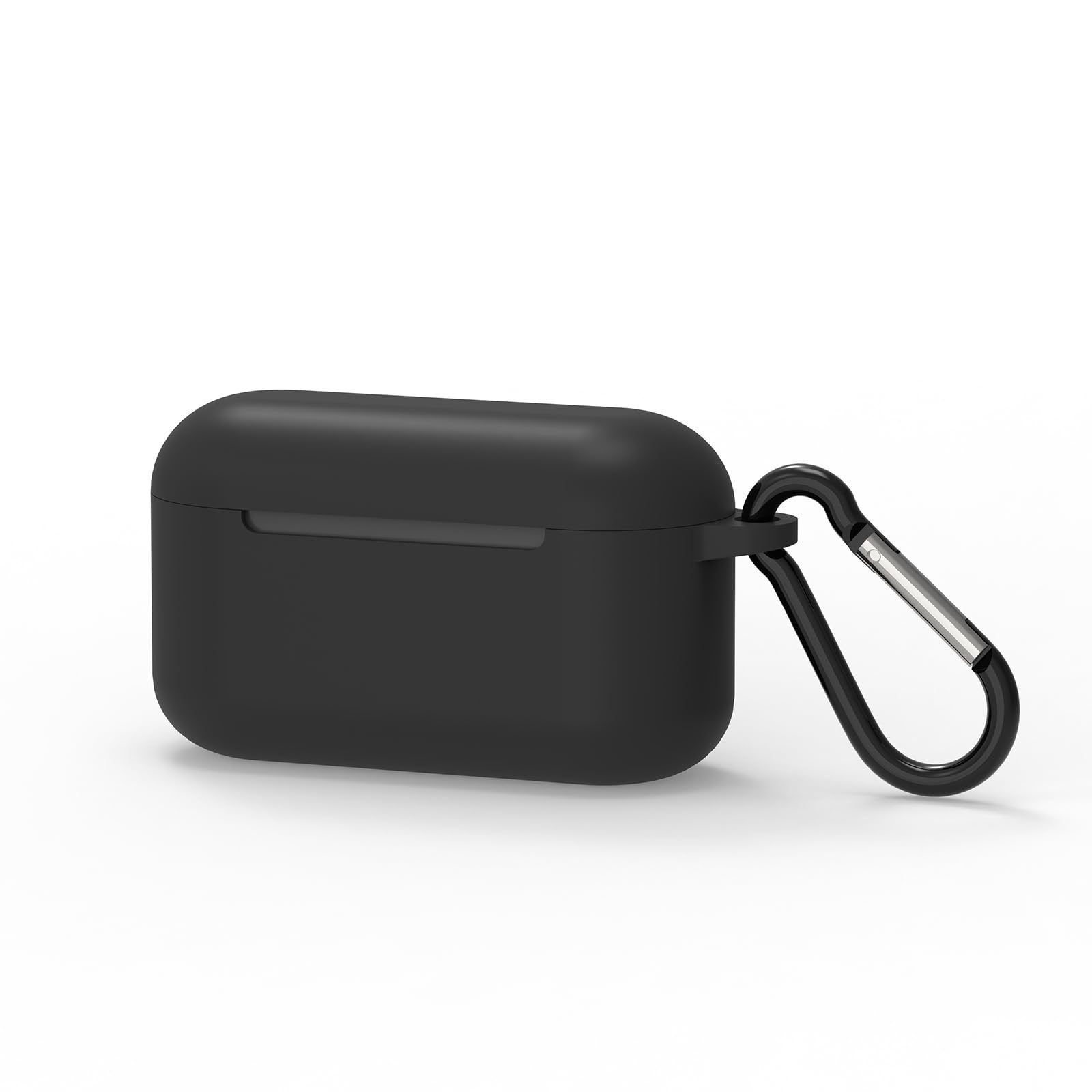 Geekria Silicone Case Cover Compatible with Echo Buds 2 True Wireless Earbuds, Protective Earphones Skin Cover with Keychain Hook, Charging Port Accessible, Front LED Visible (Black)