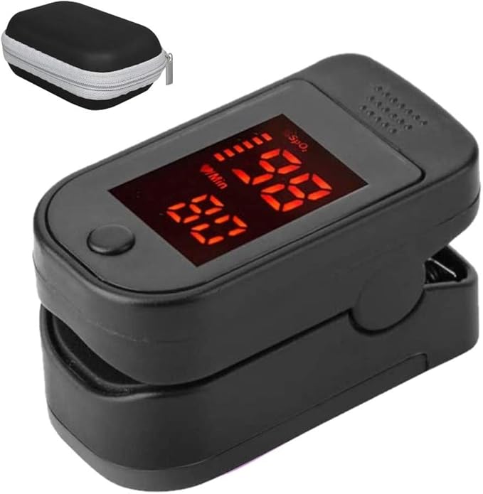 Oximeter Finger Pulse for Home Use with Carrying Case, BatteryPowered