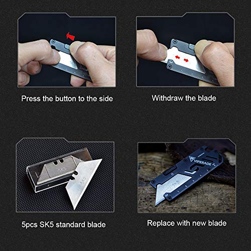 Utility Knife 5 in 1, VIPERADE Keychain Knife with Bottle Opener