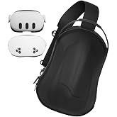 APEXINNO Hard Carrying Case for Meta Quest 3S/3, Large Storage Shoulder Bag, Travel Case Compatible with Battery Head Strap