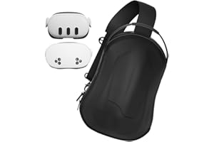 APEXINNO Hard Carrying Case for Meta Quest 3S/Quest 3/Quest 2/Vision Pro accessories, Large Storage Shoulder Bag for Quest 3S/3 accessories,battery head strap,controllers with protective elastic band