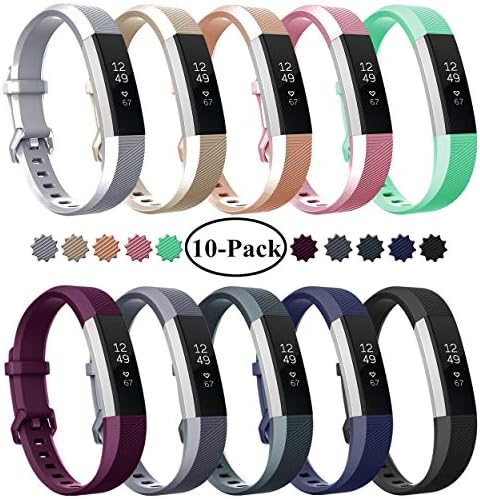Fundro Replacement Bands Compatible with Alta and Alta HR, Newest Sport Strap Wristband with Secure Buckle๏ผ10 Pack๏ผ