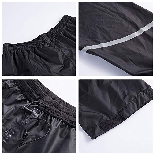 ZITY Men's Rain Suit Waterproof Hooded Rainwear,Windbreaker for Outdoor Black Stripe Large