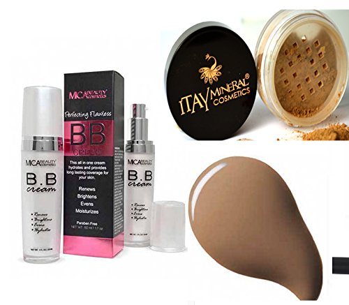 Lot 2 Items: 1x Mica Beauty BB Cream + Matching Itay Mineral Loose Powder Foundation (Cocca)
