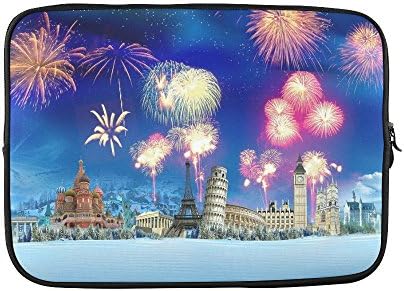 SLsenD Custom Famous Buildings New Year Firework Water Resistant Computer Bag Laptop Sleeve Notebook Case Cover 13 13.3 inch