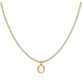 Dckazz Opal Necklace for Women Gold Opal Jewelry Dainty Stone Necklace Oval Pendant Necklace Dainty 14K Gold Plated Stainless Steel