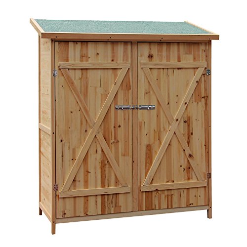 WilTec Abri de Jardin Bois XXL Remise Cabane pour Outils Armoire de Jardin Stockage Rangement Extérieur