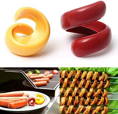 Home Product 2PCS Home Garden Barbecue Manual Sausage Cutter Spiral Shape Hot Dog Cutters Kitchen Slicer Convenient Gadget