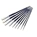 MEEDEN 9 PCS Artist Flat Paint Brush Set Hog Bristle Hair Paint Brushes for Oil Acrylic Tempera Painting, Long Wood Handle