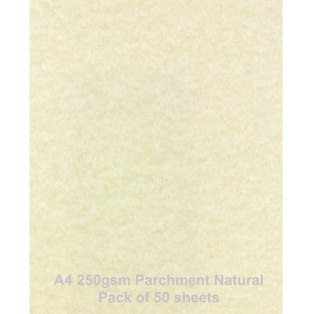 A4 250gsm Parchment Paper Natural, Pack of 50 Sheets by ARK