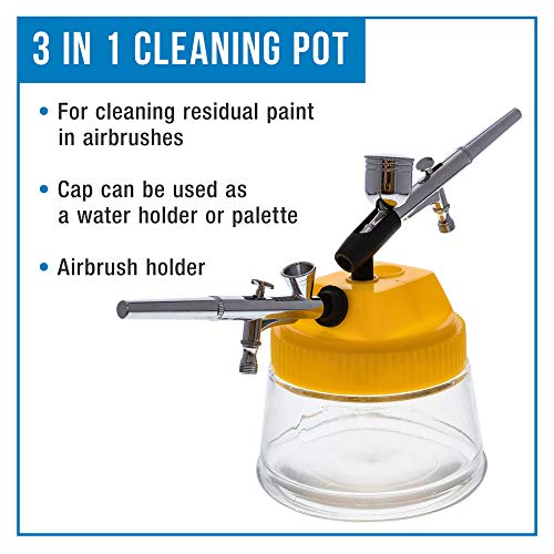 Master Airbrush 3in1 Cleaning Pot with Holder; Cleans and Holds