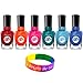 Sally Hansen Miracle Gel, Beatnik, Rhapsody Red, Fish-teal Braid, Tribal Sun, Rhythm & Blue and Tipsy Gypsy Nail Polish Kit with Dimple Bracelet