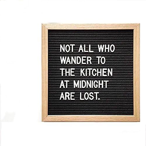 Bundle: Black Felt Vintage Oak Frame Changeable Letter Board, 10x10 with 340 White Letters, 3/4 inches, Wooden Stand, Letter Trimmer, and Canvas Bag