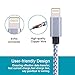 ONSON iPhone Cable,3Pack 8 Inch Short Nylon Braided iPhone Cord Lightning Cable Certified to USB Charging Charger for iPhone 7/7 Plus/6S/6S Plus,SE/5S/5,iPad,iPod Nano 7 (Gray White,8 Inch)