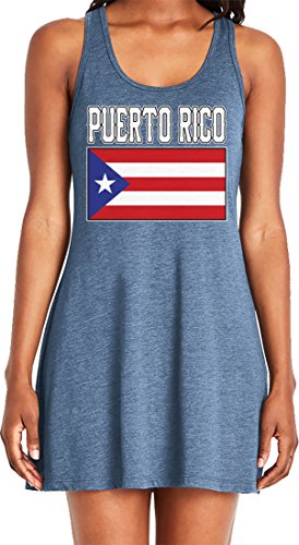 Amdesco Ladies Puerto Rico Puerto Rican Flag Casual Racerback Tank Dress