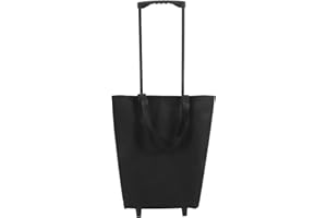 HIAKDOFT Foldable Grocery Cart with Wheels, Small Rolling Collapsible Shopping Trolley with Telescoping