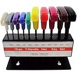 McKay 10 Pc SAE T-Handle Hex Key Tool Set: Includes Sizes 3/32”-3/8”