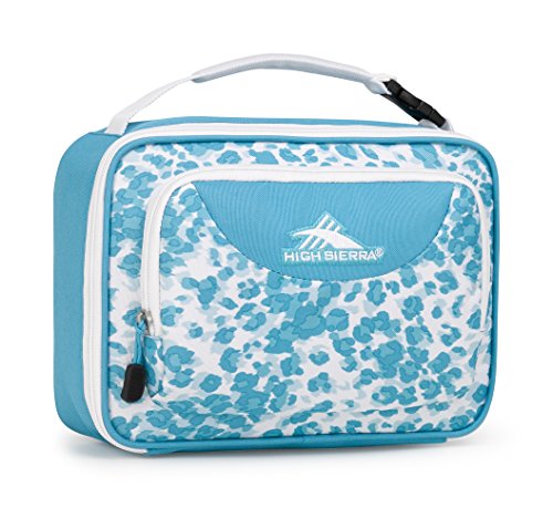 High Sierra Single Compartment Lunch Bag, Tropic Leopard/Tropic Teal/White