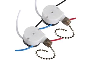 Akahttbn Ceiling Fan Switch ZE-208s E89885 3 Speed 4 Wire Fan Light Switch Replacement Part Speed Control Pull Chain Switch (Bronze) 2 PCS