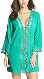 Chalier Womens Floral Lace Swim Cover up Swimwear Bikini Cover-up Beach Dress