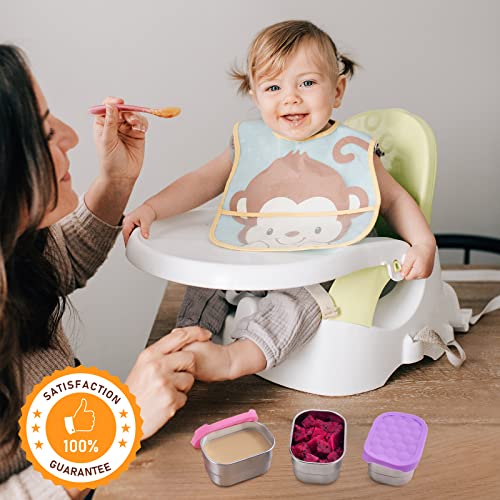 Tanjiae Stainless Steel Snack Containers for Kids Easy Open Leak